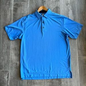 FootJoy golf polo (large) royal blue with small navy blue polka dots. NWOT